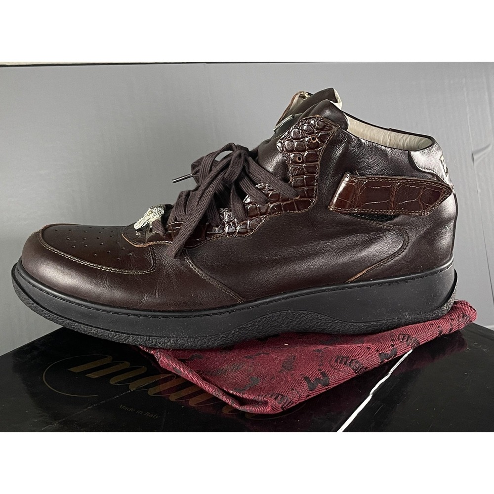 Mauri Shoes Mens Size 9.5 Rust Alligator Croc Brown Leather Trim 8982 Vintage